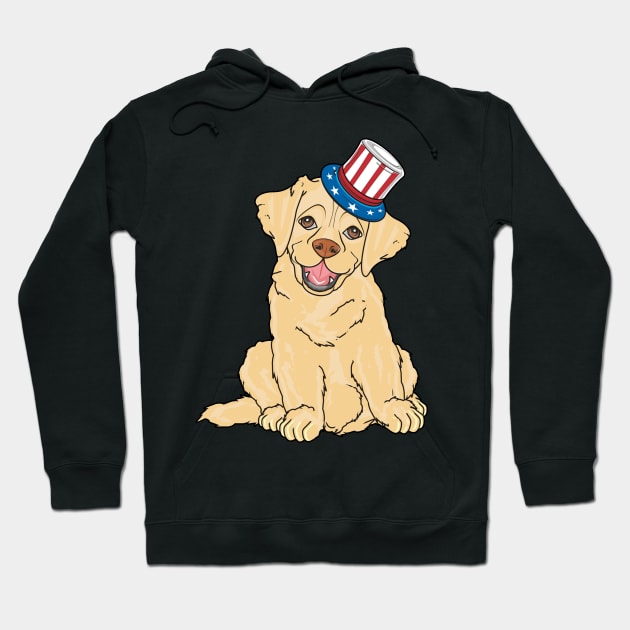 American Flag Labrador Retriever Dog Lover Hoodie by Kaileymahoney